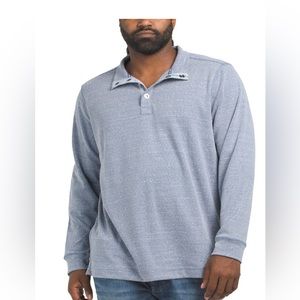 NWT Tommy Bahama chambray big and tall salt half snap mock sweatshirt si…